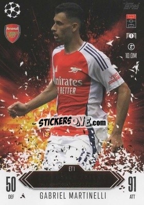 Sticker Gabriel Martinelli - UEFA Champions League & Europa League 2024-2025. Match Attax Extra n. ET1 - Topps