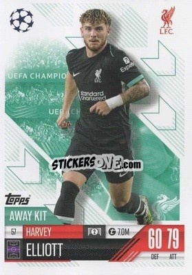 Cromo Harvey Elliott - UEFA Champions League & Europa League 2024-2025. Match Attax Extra n. 57 - Topps