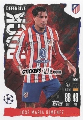 Cromo José María Giménez - UEFA Champions League & Europa League 2024-2025. Match Attax Extra n. 90 - Topps