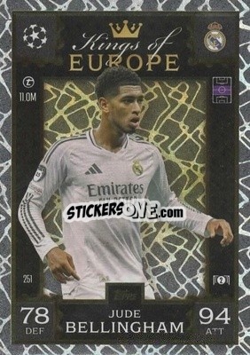 Cromo Jude Bellingham - UEFA Champions League & Europa League 2024-2025. Match Attax Extra n. 251 - Topps