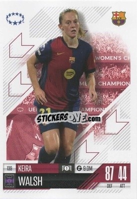 Figurina Keira Walsh - UEFA Champions League & Europa League 2024-2025. Match Attax Extra n. 139 - Topps