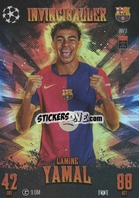 Figurina Lamine Yamal - UEFA Champions League & Europa League 2024-2025. Match Attax Extra n. INV3 - Topps