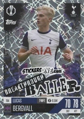 Cromo Lucas Bergvall - UEFA Champions League & Europa League 2024-2025. Match Attax Extra n. 194 - Topps