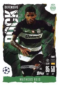 Sticker Matheus Reis - UEFA Champions League & Europa League 2024-2025. Match Attax Extra n. 105 - Topps