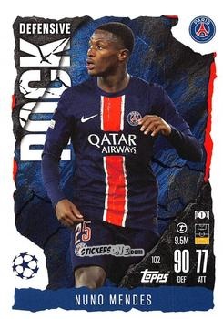Sticker Nuno Mendes - UEFA Champions League & Europa League 2024-2025. Match Attax Extra n. 102 - Topps
