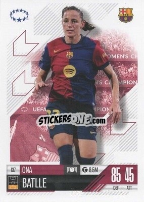 Cromo Ona Batlle - UEFA Champions League & Europa League 2024-2025. Match Attax Extra n. 137 - Topps