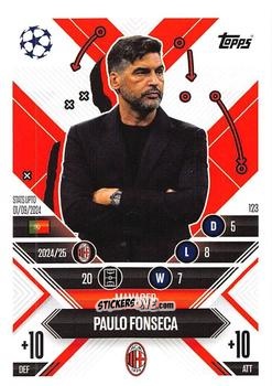 Cromo Paulo Fonseca - UEFA Champions League & Europa League 2024-2025. Match Attax Extra n. 123 - Topps