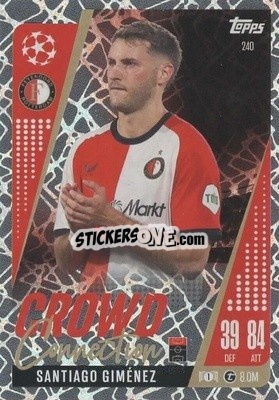 Cromo Santiago Giménez - UEFA Champions League & Europa League 2024-2025. Match Attax Extra n. 240 - Topps