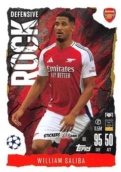 Sticker William Saliba - UEFA Champions League & Europa League 2024-2025. Match Attax Extra n. 83 - Topps