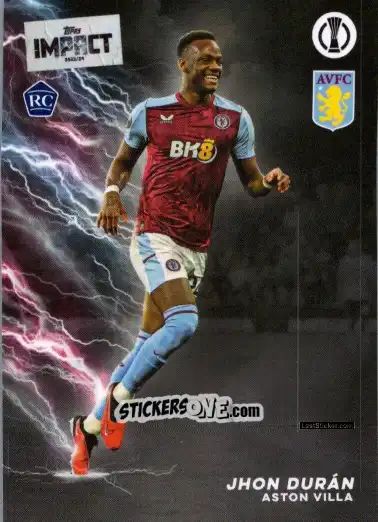 Figurina Jhon Duran - Uefa Club Competitions Impact 2023-2024 n. 5 - Topps