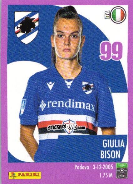 Cromo Giulia Bison - Calciatrici 2024-2025 n. 238 - Panini