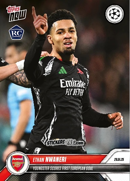 Sticker Ethan Nwaneri - Now Update Ecl And Ucl 2024-2025 n. 93 - Topps