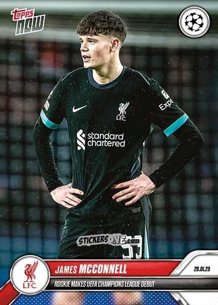 Cromo James Mcconnell - Now Update Ecl And Ucl 2024-2025 n. 88 - Topps