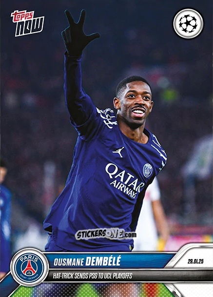 Figurina Ousmane Dembélé - Now Update Ecl And Ucl 2024-2025 n. 87 - Topps