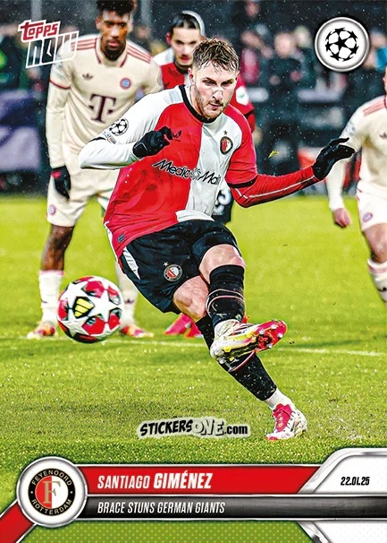 Cromo Santiago Giménez - Now Update Ecl And Ucl 2024-2025 n. 82 - Topps