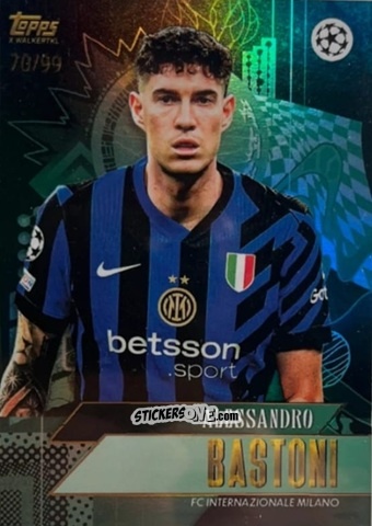Sticker Alessandro Bastoni - Gold UEFA Club Competitions 2024-2025
 n. 2 - Topps