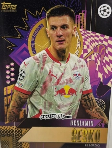 Cromo Benjamin Sesko - Gold UEFA Club Competitions 2024-2025
 n. 5 - Topps