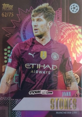 Sticker John Stones - Gold UEFA Club Competitions 2024-2025
 n. 27 - Topps