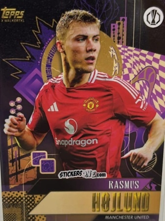Figurina Rasmus Højlund - Gold UEFA Club Competitions 2024-2025
 n. 44 - Topps