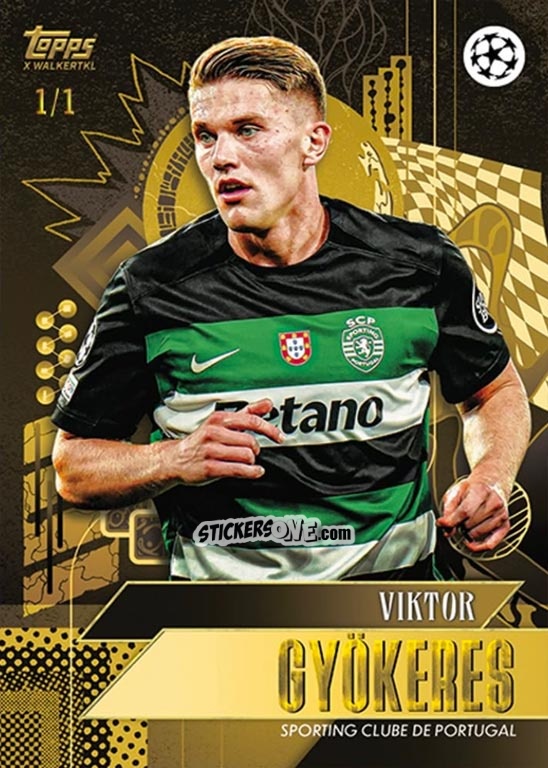 Sticker Viktor Gyökeres - Gold UEFA Club Competitions 2024-2025
 n. 50 - Topps