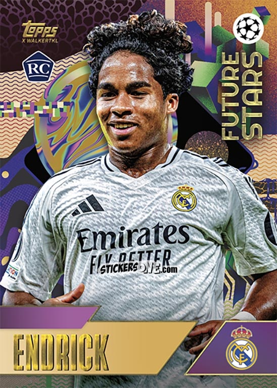 Figurina Endrick - Gold UEFA Club Competitions 2024-2025
 n. 66 - Topps