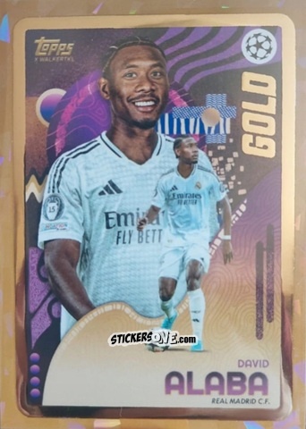 Sticker David Alaba - Gold UEFA Club Competitions 2024-2025
 n. 94 - Topps