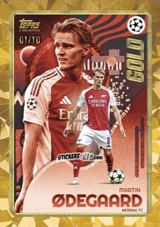 Figurina Martin Ødegaard - Gold UEFA Club Competitions 2024-2025
 n. 108 - Topps