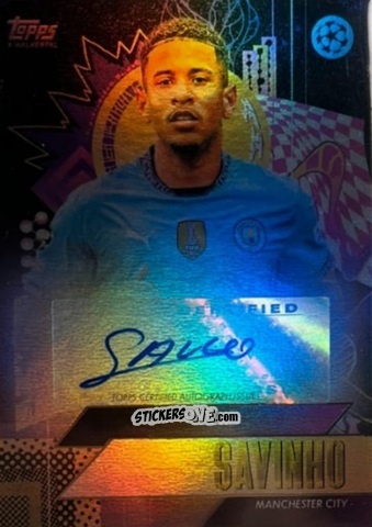 Figurina Savinho - Gold UEFA Club Competitions 2024-2025
 n. A46 - Topps