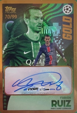 Figurina Fabián Ruiz - Gold UEFA Club Competitions 2024-2025
 n. A75 - Topps