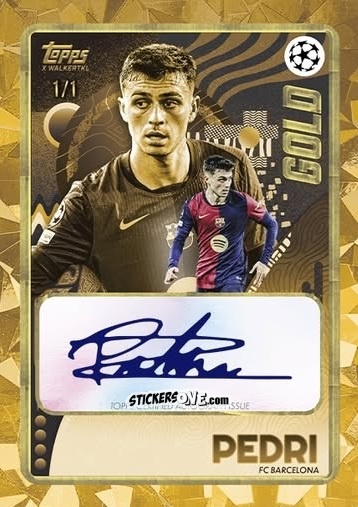 Sticker Pedri - Gold UEFA Club Competitions 2024-2025
 n. A84 - Topps