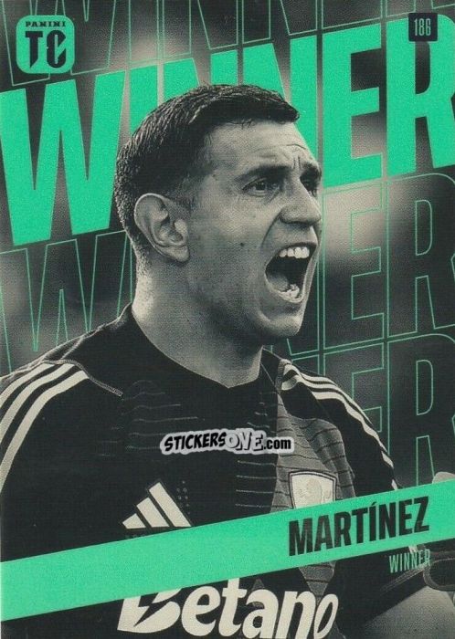 Figurina Emiliano Martinez - Premier League Top Class 2025
 n. 186 - Panini