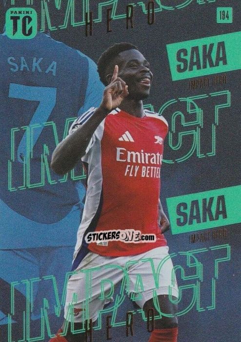 Figurina Bukayo Saka - Premier League Top Class 2025
 n. 194 - Panini