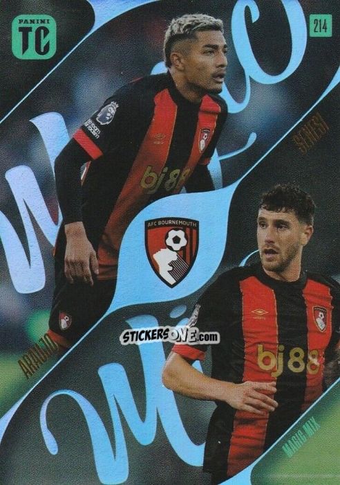 Sticker Julián Araujo / Marcos Senesi - Premier League Top Class 2025
 n. 214 - Panini