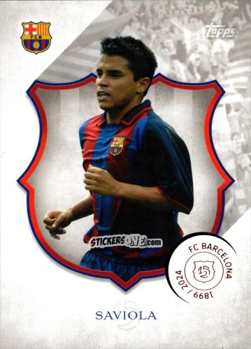 Sticker Javier Saviola - FC Barcelona 125th Anniversary
 n. 47 - Topps
