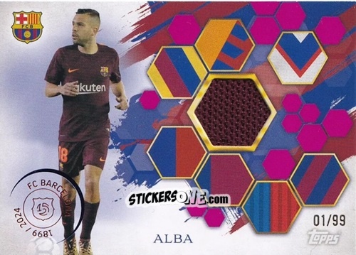Cromo Jordi Alba - FC Barcelona 125th Anniversary
 n. JR-JA - Topps
