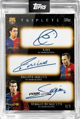 Cromo Xavi / Andres Iniesta / Sergio Busquets - Fc Barcelona Triplete 2008/09
 n. 17 - Topps