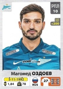 Cromo Магомед Оздоев - Russian Premier League 2020-2021 n. 52 - Panini