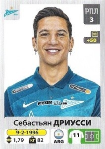 Figurina Себастьян Дриусси / Sebastián Driussi - Russian Premier League 2020-2021 n. 56 - Panini