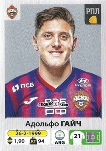 Cromo Адольфо Гайч - Russian Premier League 2020-2021 n. 115 - Panini