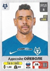 Cromo Адесойе Ойеволе - Russian Premier League 2020-2021 n. 290 - Panini