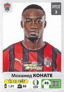 Sticker Мохамед Конате / Mohamed Konaté - Russian Premier League 2020-2021 n. 342 - Panini