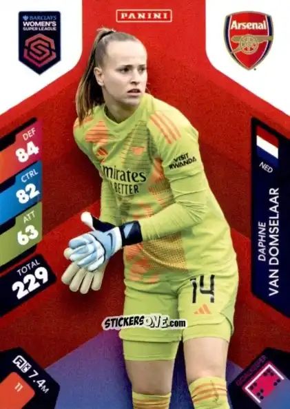 Figurina Daphne van Domselaar - Barclays Women’s Super League 2025. Adrenalyn XL
 n. 11 - Panini