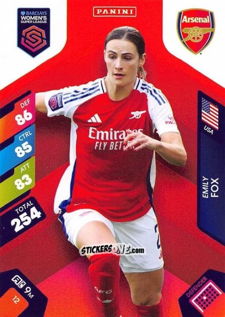 Cromo Emily Fox - Barclays Women’s Super League 2025. Adrenalyn XL
 n. 12 - Panini