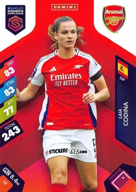 Figurina Laia Codina - Barclays Women’s Super League 2025. Adrenalyn XL
 n. 14 - Panini