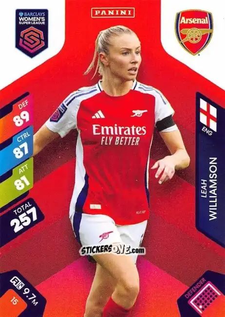 Figurina Leah Williamson - Barclays Women’s Super League 2025. Adrenalyn XL
 n. 15 - Panini