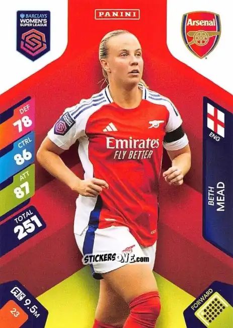 Figurina Beth Mead - Barclays Women’s Super League 2025. Adrenalyn XL
 n. 23 - Panini
