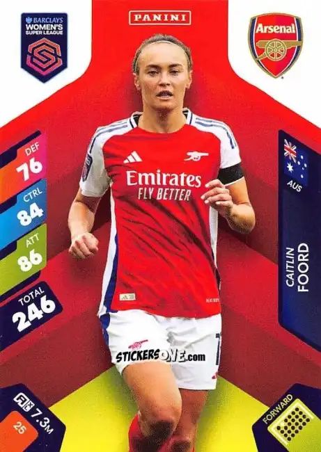 Figurina Caitlin Foord - Barclays Women’s Super League 2025. Adrenalyn XL
 n. 25 - Panini