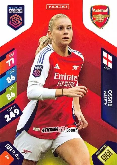 Sticker Alessia Russo - Barclays Women’s Super League 2025. Adrenalyn XL
 n. 26 - Panini