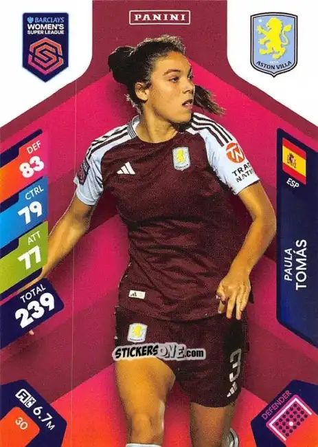 Figurina Paula Tomás - Barclays Women’s Super League 2025. Adrenalyn XL
 n. 30 - Panini