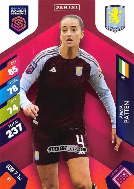 Sticker Anna Patten - Barclays Women’s Super League 2025. Adrenalyn XL
 n. 31 - Panini